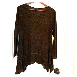 Light- weight brown Asymmetrical shirt